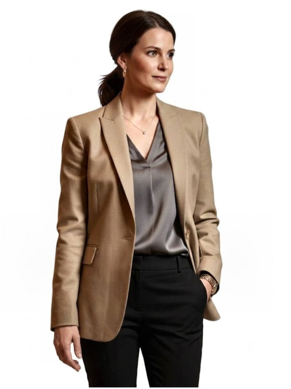 Akris Punto Natural Raw-edge One-button Blazer, Womens Size US 4, UK 8